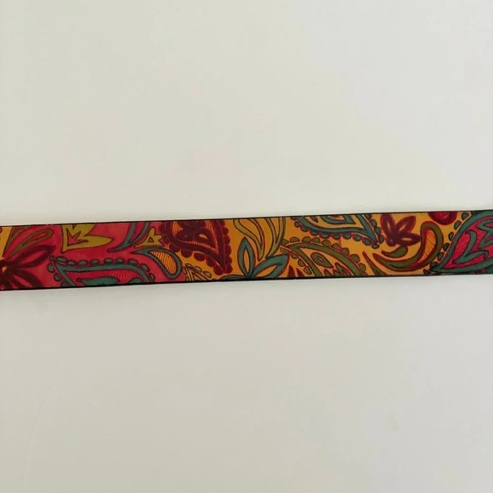 Unisex JON WYE Leather Paisley Belt Western Retro Made in USA Men Women 46